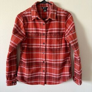 Cotopaxi Mero Women’s 100% Organic Cotton Flannel Red/Orange Size Small Shirt